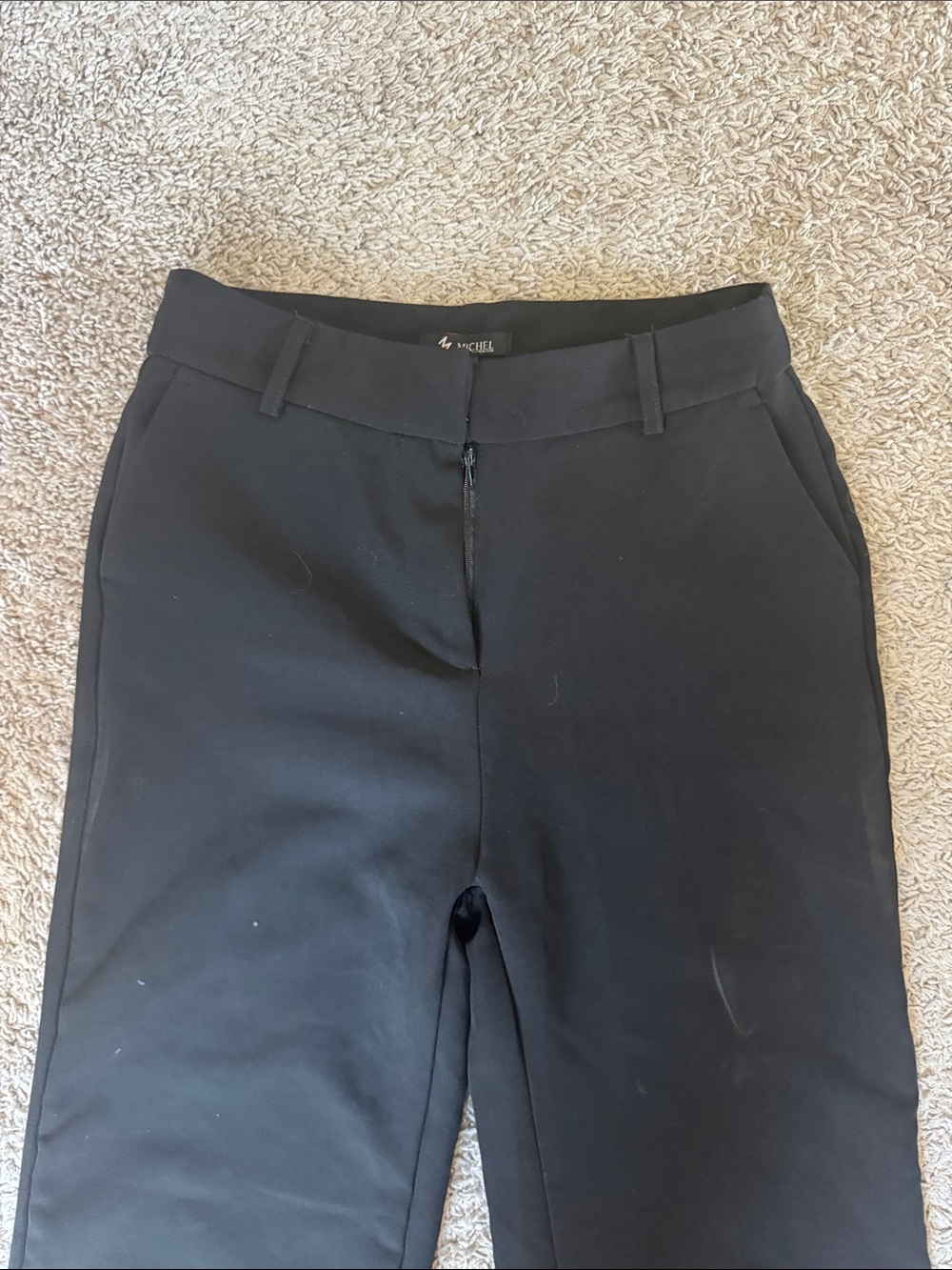 Women's Black Straight-Leg Trousers - Sleek Workwear / D8 - Picture 2 of 5